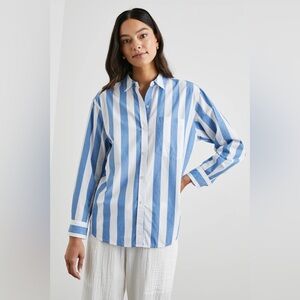 Rails Arlo Buttondown Shirt Rue Stripe - Blue & White - Size Medium